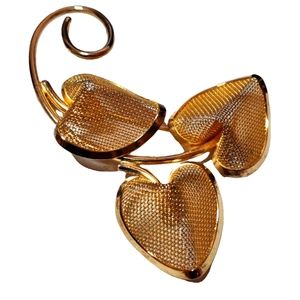 Vintage Bond Boyd Sterling Silver Mesh Leaf Brooch